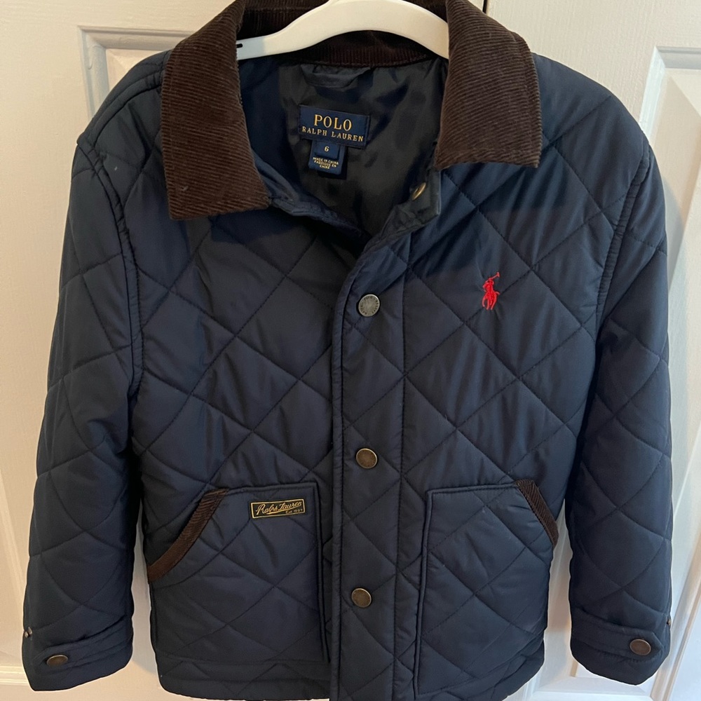 Polo Ralph Lauren Boys Size 6 Quilted Navy Coat